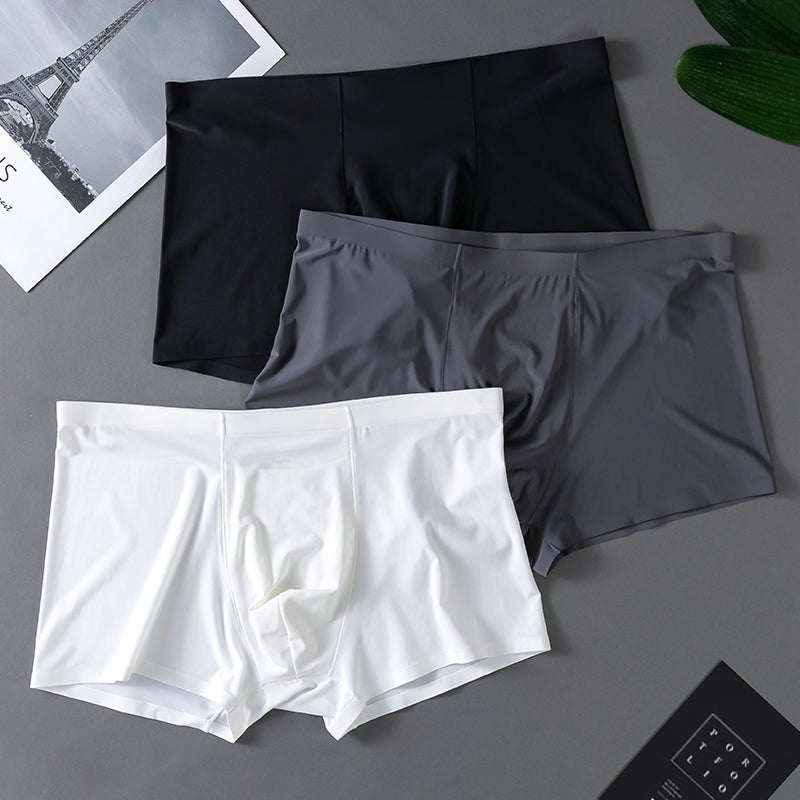 Men's Ice Silk Boxer Briefs, Breathable, Antimicrobial, Seamless - Image 2
