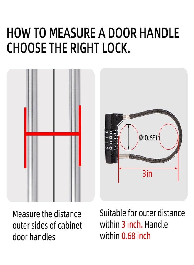 EASTDEER Combination Lock Cable Lock with 4 Digits Cabinet Lock with 7" Cable Length Twist 3.5" Length Durable Cable Ideal for lockers, Gym, Toolbox, Case Small Size Short Cable (7") - Image 2