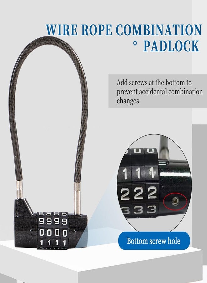 EASTDEER Combination Lock Cable Lock with 4 Digits Cabinet Lock with 7" Cable Length Twist 3.5" Length Durable Cable Ideal for lockers, Gym, Toolbox, Case Small Size Short Cable (7") - Image 4