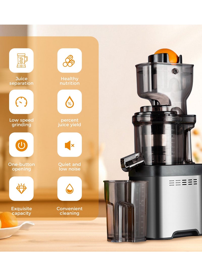 Generic Cold Press Juicer Machine -Slow Masticating Juicer for Fruits & Vegetables, Easy to Clean, 90mm Wide Mouth, Stainless Steel, High Juice Yield, Quiet & Efficient, 250W Heavy Duty Extractor  - Image 3