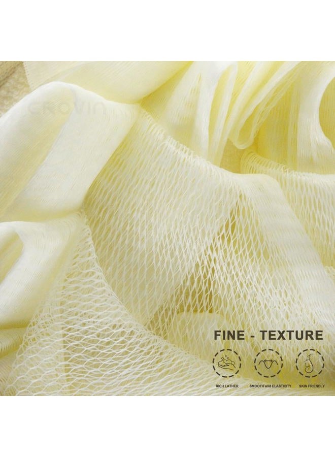 Crovin Bath Puff Shower Sponge - Premium Large 5x7 Exfoliating Pouf Mesh Sponge - 2 Count Loofahs Shower Scrubber for Men and Women-Elastic Hand Strap Body Scrub to Soothe, Cleanse Your Body - Image 2