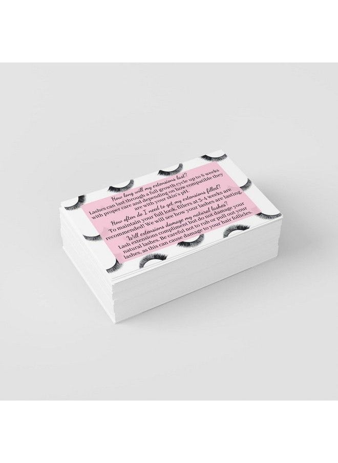 Cosmetology Supply Lash Extension Aftercare Instructions Cards | Package Of 50 | Eye Lashes With Pink Inlay Design Double Sided Size 3.5 X 2" Inches After Care (34 Week Fillers)  - Image 3