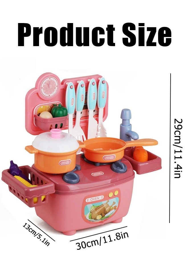 مجموعة ألعاب التظاهر بالمطبخ 20 قطعة للأطفال، أواني طهي للعب الأدوار في الأماكن المغلقة DIY ألعاب المطبخ، مجموعات ألعاب ملحقات المطبخ للأولاد والبنات والأطفال العاب بنات العاب بنات لعبة مطبخ(وردي) ﻿ - Image 2