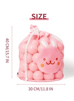 SYOSI Mesh Beach Toy Bag, Durable Sand Away Drawstring Beach Backpack Swim and Pool Toys Balls Storage Bags Tote Packs for Kids Storage Shell Toys Bags, Pink  - Image 5
