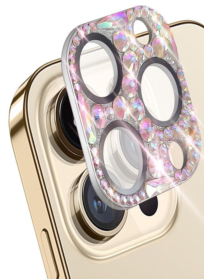 Cavdycidy واقي عدسة كاميرا Cavdycidy Bling Diamond متوافق مع عدسة iPhone Pro Max، واقي شاشة كامل مرصع بأحجار الراين اللامعة - Image 2