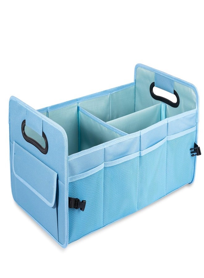 JiatuA Car Trunk Organizer, Car Organizers and Storage Collapsible Multi Compartment Container Box, Adjustable Car Accessories for SUV Sedan Truck, Standard Size, Light Blue - Image 1