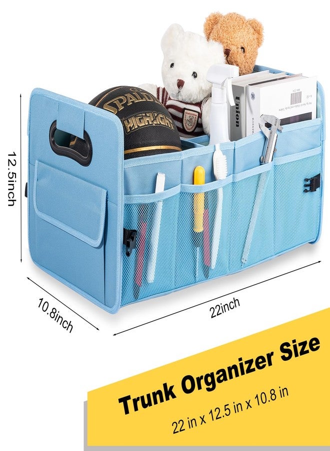 JiatuA Car Trunk Organizer, Car Organizers and Storage Collapsible Multi Compartment Container Box, Adjustable Car Accessories for SUV Sedan Truck, Standard Size, Light Blue - Image 5