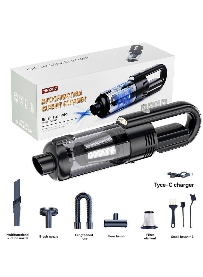 15000Pa High-Power Cordless Mini Handheld Car Vacuum with Multi-Nozzle, Brush Straw, Hose, Floor Brush, Filter, and 3 Small Brushes for Car, Office, and Home Cleaning - Image 5