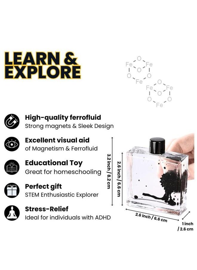 Generic - FerroFluid Display Toy Bottle, Filled with Ferro Fluid Liquid Metal, Best STEM Magnets Ferrofluid Magnetic in a Bottle Fidget Interactive Toys Adults, Iron Filings Magnet Science Kit - Image 1