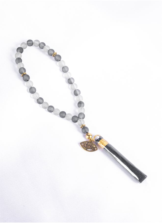 The Black Pearl Accessories Fabulous Black & Gray Opal Stone Prayer Bead of 33 Beads  - Image 1