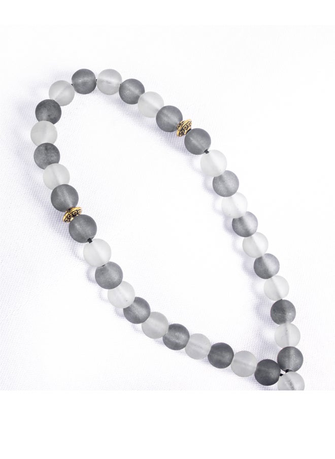 The Black Pearl Accessories Fabulous Black & Gray Opal Stone Prayer Bead of 33 Beads  - Image 4