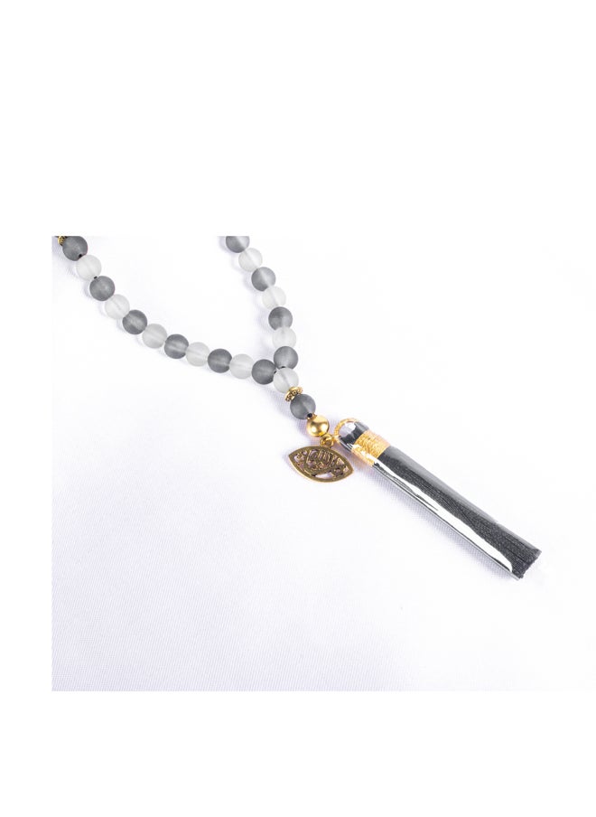 The Black Pearl Accessories Fabulous Black & Gray Opal Stone Prayer Bead of 33 Beads  - Image 2
