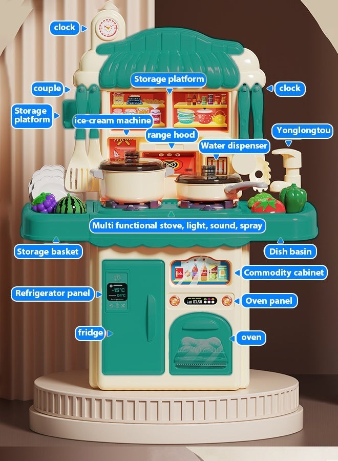 مطبخ الأطفال، ألعاب مطبخ مطبخ الأطفال، مجموعة مطبخ، ألعاب وألعاب تظاهرية، ألعاب مطبخ مع رف تخزين، ألعاب منزلية، مجموعات ألعاب مطبخ، ألعاب للأطفال الصغار ومرحلة ما قبل المدرسة، تحتوي على موسيقى، ترش الرذاذ، ويمكنها تدوير الماء، مجموعة ألعاب مطبخ مع ضوء، أدوات طهي لعب الأدوار للأطفال، مجموعات ألعاب مطبخ منزلية DIY للأطفال، مجموعة طبخ حقيقية يمكن أن تنتج الخضراوات الماء، لعبة للبنات والأولاد - Image 4