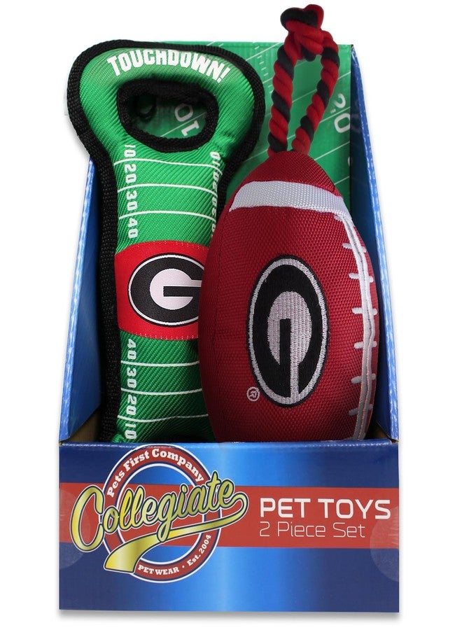 Pets First NCAA Georgia Bulldogs Rope Toy and Field Toy Boxset with NCAA Team Logo - Image 2