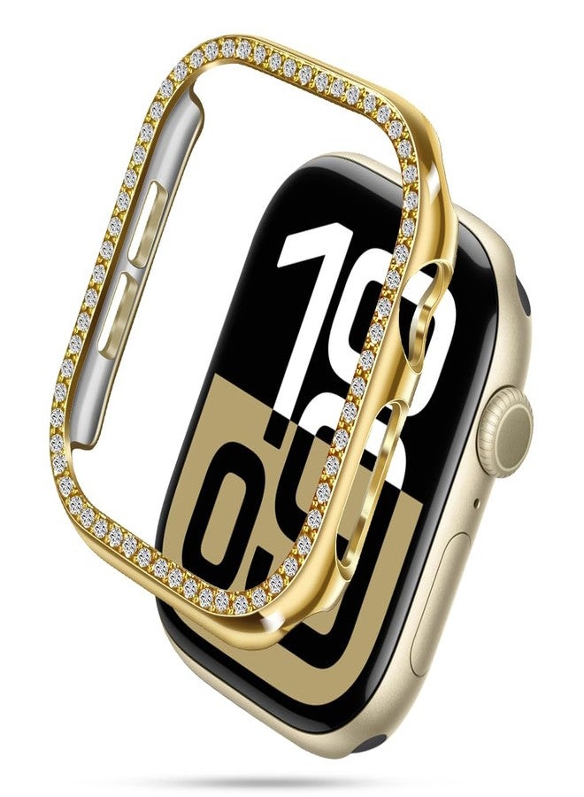 top4cus 40mm PC Bling Case Compatible with Apple Watch Case, Crystal Rhinestone Bumper Cover for iWatch (40mm, Gold) - Image 1