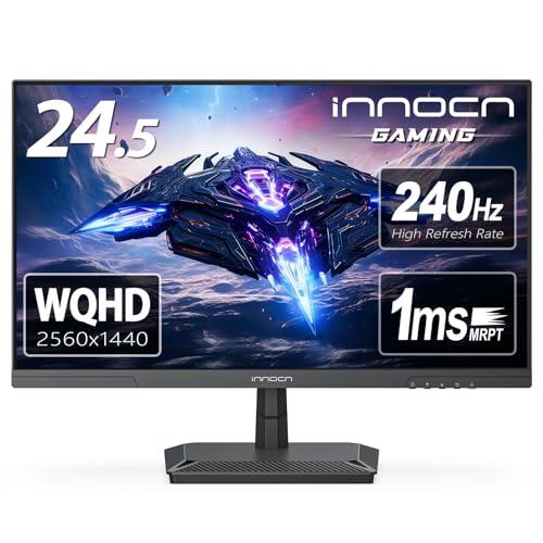 INNOCN شاشة ألعاب 24.5 بوصة 1440P 240Hz QHD 2K للحاسوب المكتبي شاشة ألعاب سريعة IPS HDMI 2.1 عرض، DisplayPort، مكبر صوت مدمج، 25G2S - Image 1