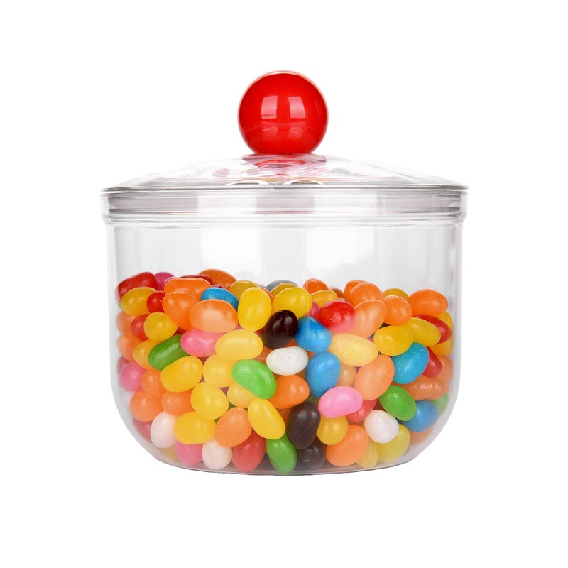 Custde 30 floz Clear Plastic Candy Jar with Lid â€“ Airtight Multi-Purpose Storage for Candy, Cookies, Coffee & More â€“ Ideal for Kitchen, Office, Bathroom (30 fl oz) - Image 1
