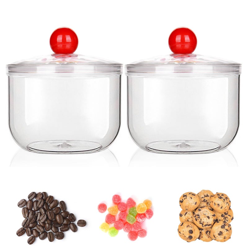 Custde 30 floz Clear Plastic Candy Jar with Lid â€“ Airtight Multi-Purpose Storage for Candy, Cookies, Coffee & More â€“ Ideal for Kitchen, Office, Bathroom (30 fl oz) - Image 3
