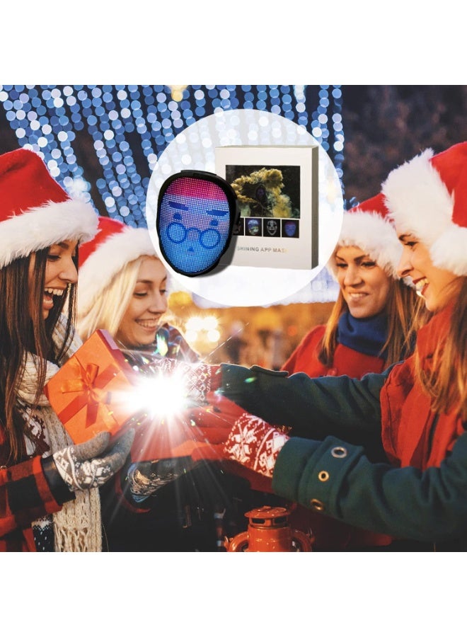 MUNTAQI LED Light Up Mask – Gesture Sensing Digital Face Transforming Mask, Rechargeable Cool LED Cosplay Mask for Halloween, Party, Rave, Festival, Masquerade Costume for Kids & Adults - Image 2