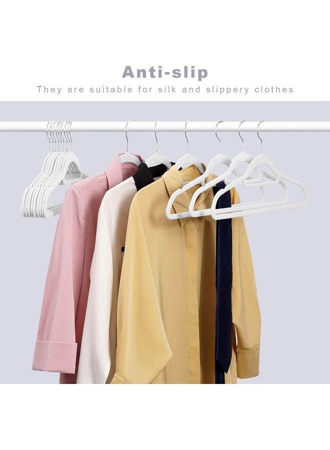 HOUSE DAY علاقات ملابس HOUSE DAY عبوة من 100 علاقة مخملية غير قابلة للانزلاق توفير المساحة علاقات للبالغين L16.8 D1/4" (أبيض)، مقاس واحد - Image 5