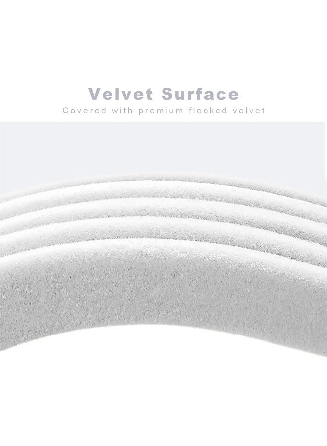 HOUSE DAY علاقات ملابس HOUSE DAY عبوة من 100 علاقة مخملية غير قابلة للانزلاق توفير المساحة علاقات للبالغين L16.8 D1/4" (أبيض)، مقاس واحد - Image 3