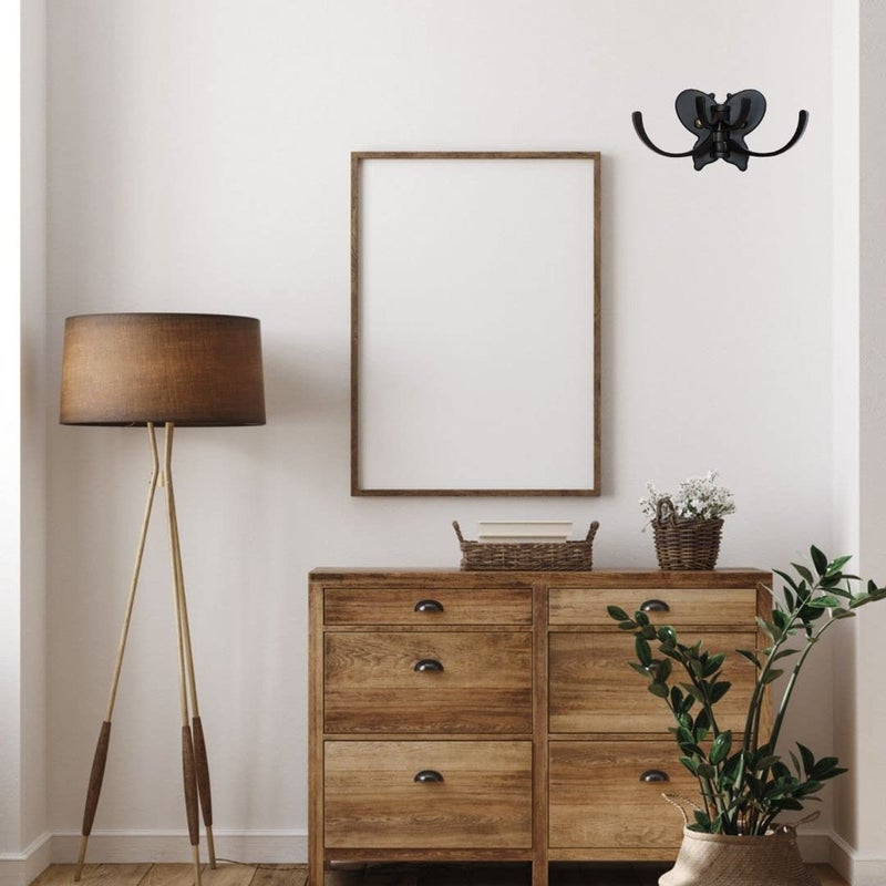 ZYREX ZYREX Cloth Hanger Wall Hanger Door Hanger Bathroom Towel Holder Metal Hange Hanger Coat Hook Robe Hook Cloth Hook Cloth Hanger for Wall Hanger for Wall Black  - Image 2