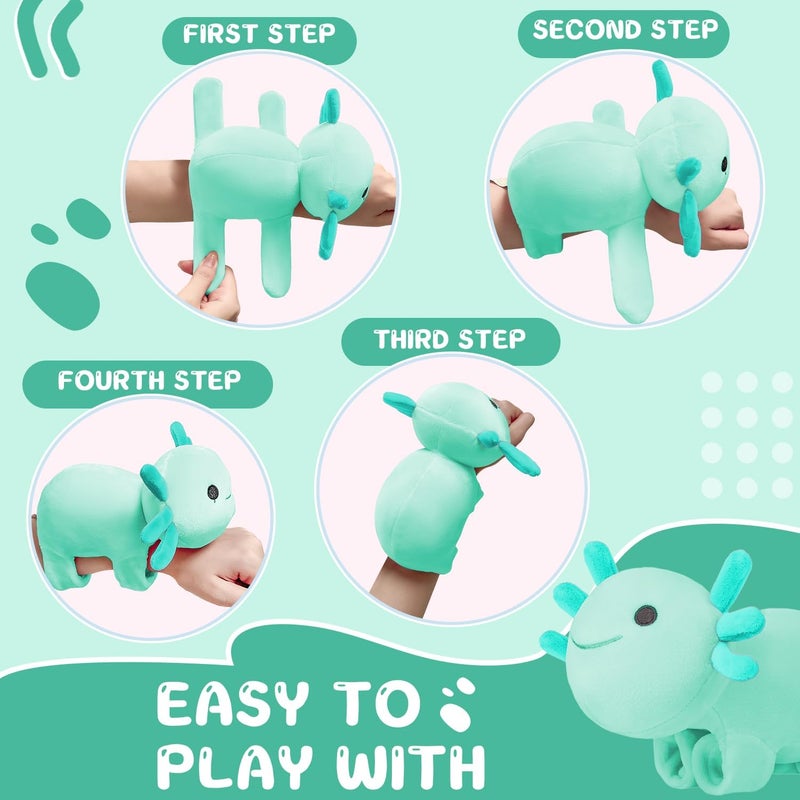 DYBFONO Huggers Axolotl,Stuffed Axolotl Slap,Cute Animal Book Buddy Slap,Fun Axolotle Toys for Boys and Girls.Green - Image 5