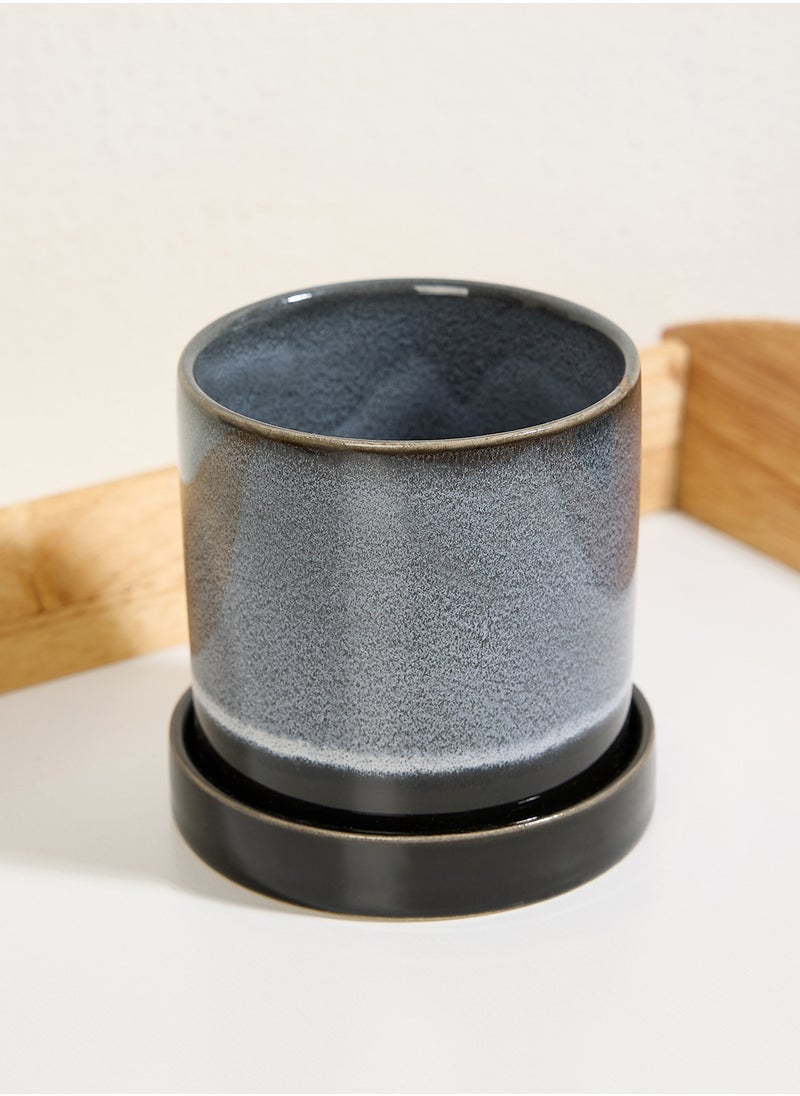 Sass & Belle - Mojave Midnight Planter with Saucer - Image 1