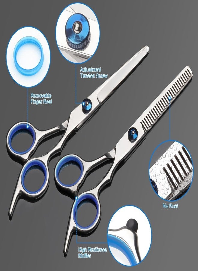 BSITFOW Hair Cutting Scissors Set, Professional Haircut Scissors Kit with Cutting Scissors, Thinning Shears, Comb, Cape, Clips, Black Hairdressing Texturizing Shears Set for Barber, Salon, Home (10 pcs) - Image 4