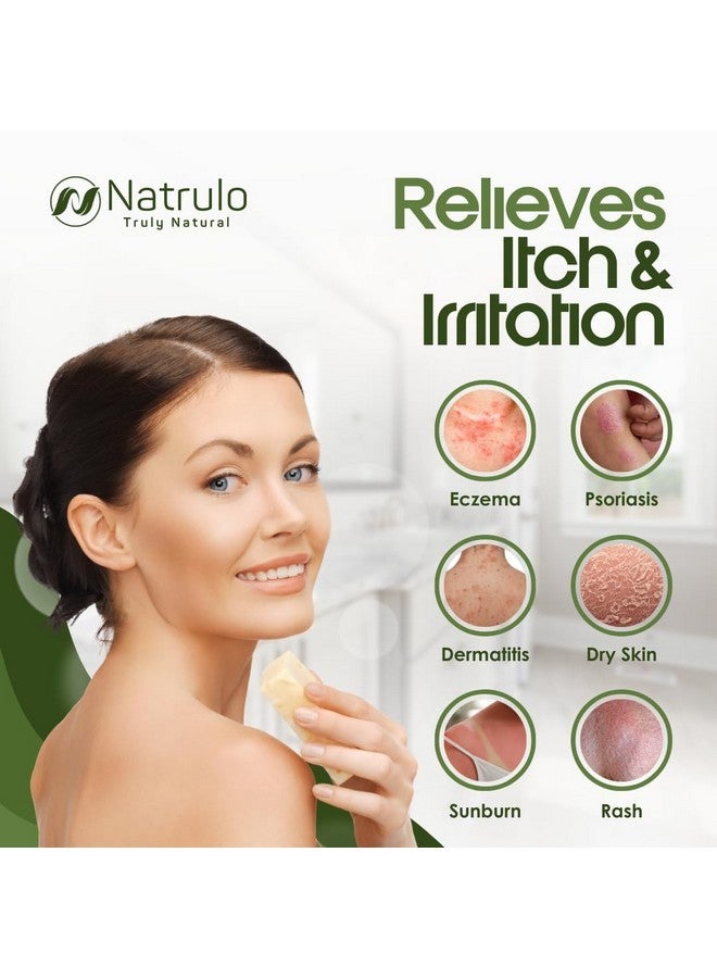 Natrulo Eczema Soap Bar for Face and Body - All Natural Dermatitis, Psoriasis Treatment for Dry Itchy Sensitive Skin Relief - Gentle Detoxifying, Healing, Anti-Itch, Oatmeal Goat Milk Wash for Kids, & Adults - Image 2