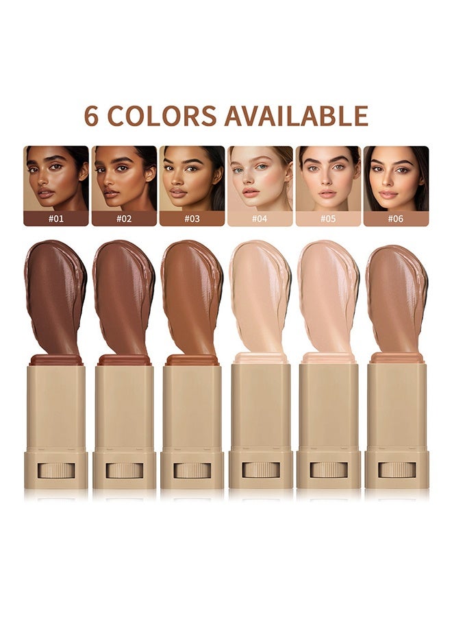 lakerain Beauty Balm Serum Boosted Skin Tint, Solid Tinted Moisturizing Serum Foundation Stick, Buildable Medium-to-Full Coverage Contour Stick for Face Makeup (#06) - Image 2