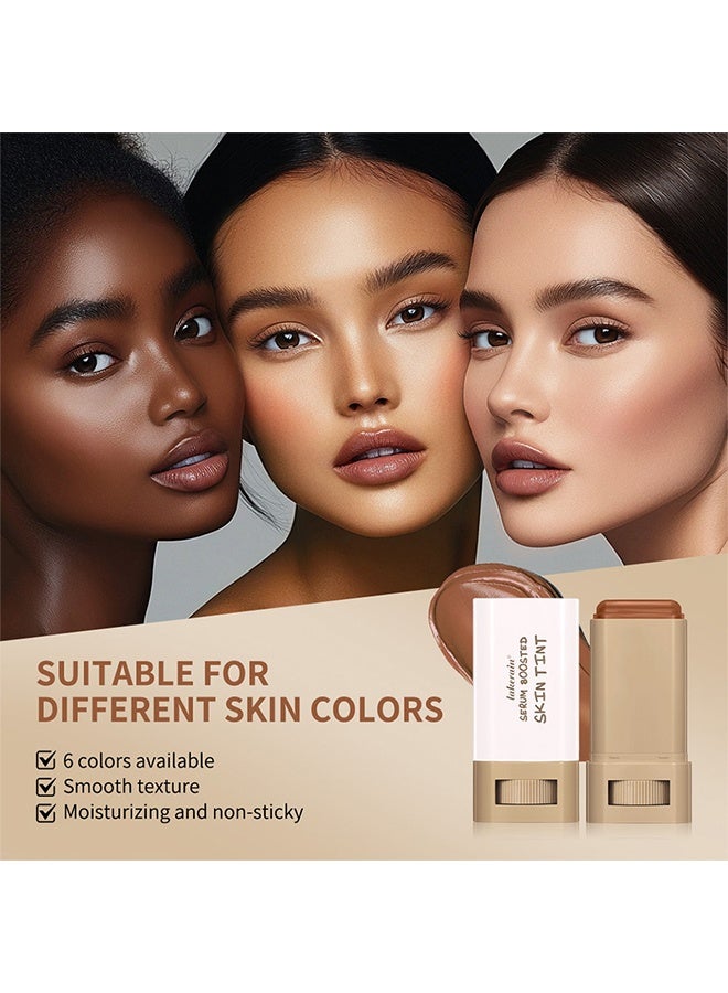 lakerain Beauty Balm Serum Boosted Skin Tint, Solid Tinted Moisturizing Serum Foundation Stick, Buildable Medium-to-Full Coverage Contour Stick for Face Makeup (#06) - Image 3