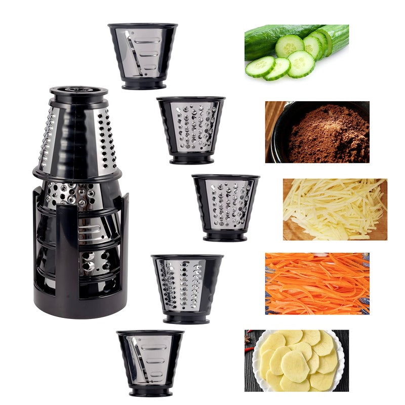 ASLATT Electric Slicer, Electric Cheese Grater for Home Kitchen Use, One-Touch Control Cheese Shredder, Salad Maker Machine for Fruits, Vegetables, Cheese Grater with 5 Attachments - Image 5