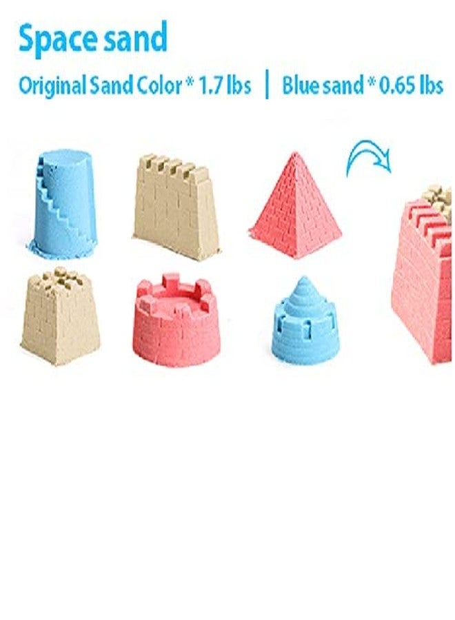 Kian Magic Play Sand Kit for Kids | 1 KG Colorful Sand with 12 Moulds (Castle + Sea), Inflatable Mat & Storage Box | Non-Sticky, Mess-Free Sensory Sand Toy for Toddlers & Boys/Girls (Multicolor) (Pack of 1) - Image 4