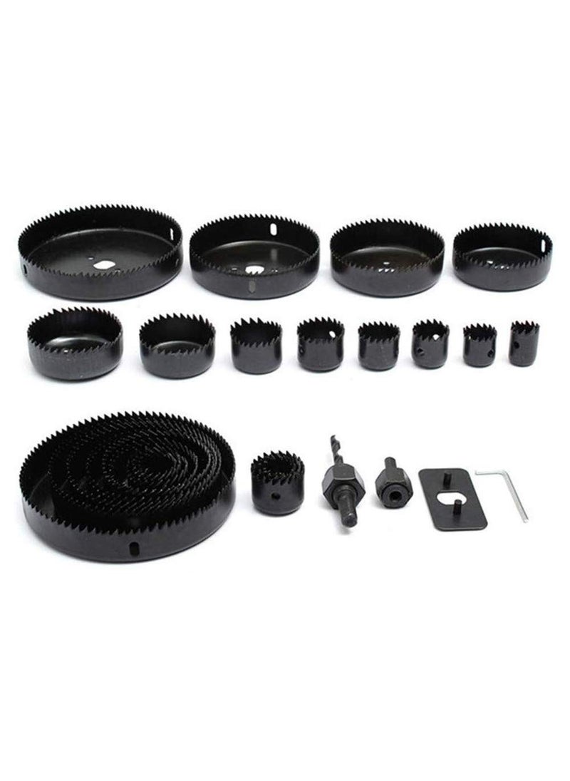 DeoDap - DeoDap 19127mm Hole Saw Cutter Tool Kit Set of 16 black VVQRX0CLT1 - Image 1