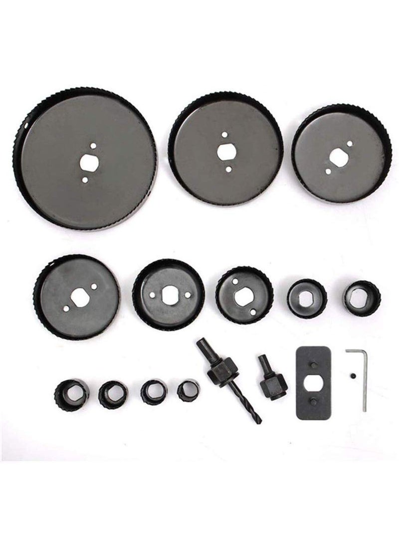DeoDap - DeoDap 19127mm Hole Saw Cutter Tool Kit Set of 16 black VVQRX0CLT1 - Image 1