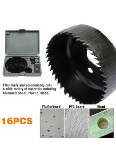DeoDap DeoDap 19127mm Hole Saw Cutter Tool Kit Set of 16 black VVQRX0CLT1  - Image 4