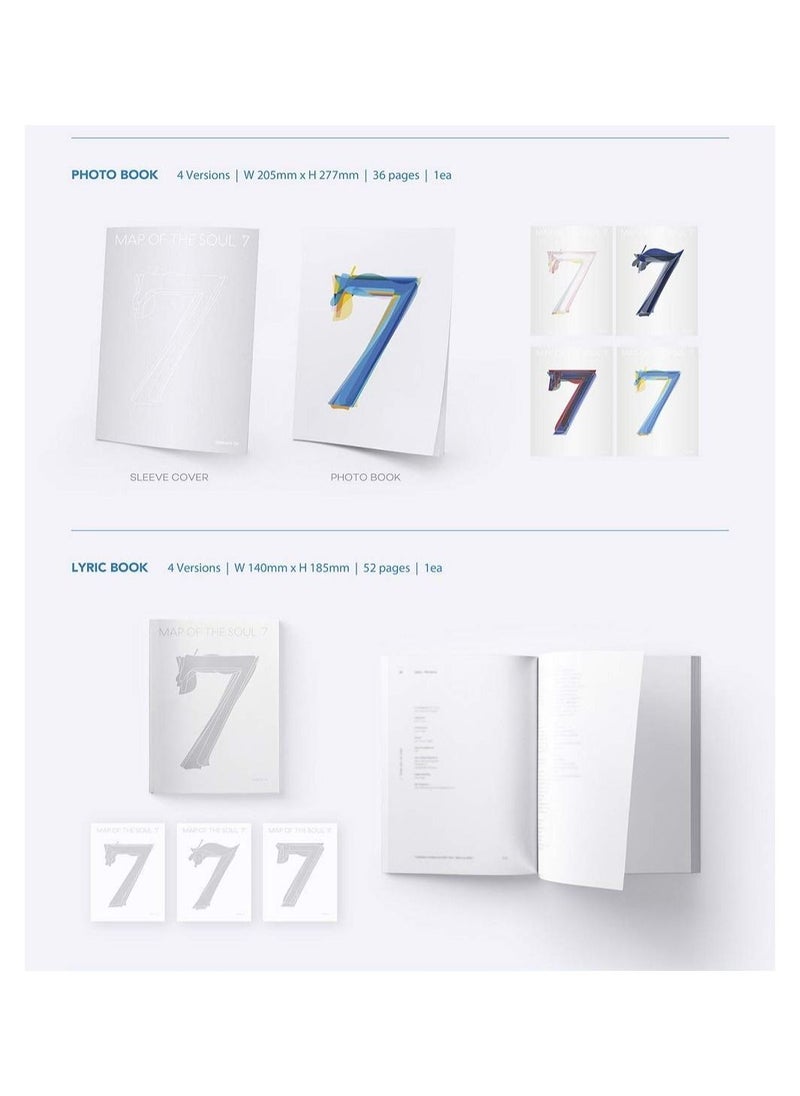 BTS 4th Album Map of the Soul 7 Version 03 K Pop CD with Lyrics Book Photo Book Photo Card Post Card and Sticker