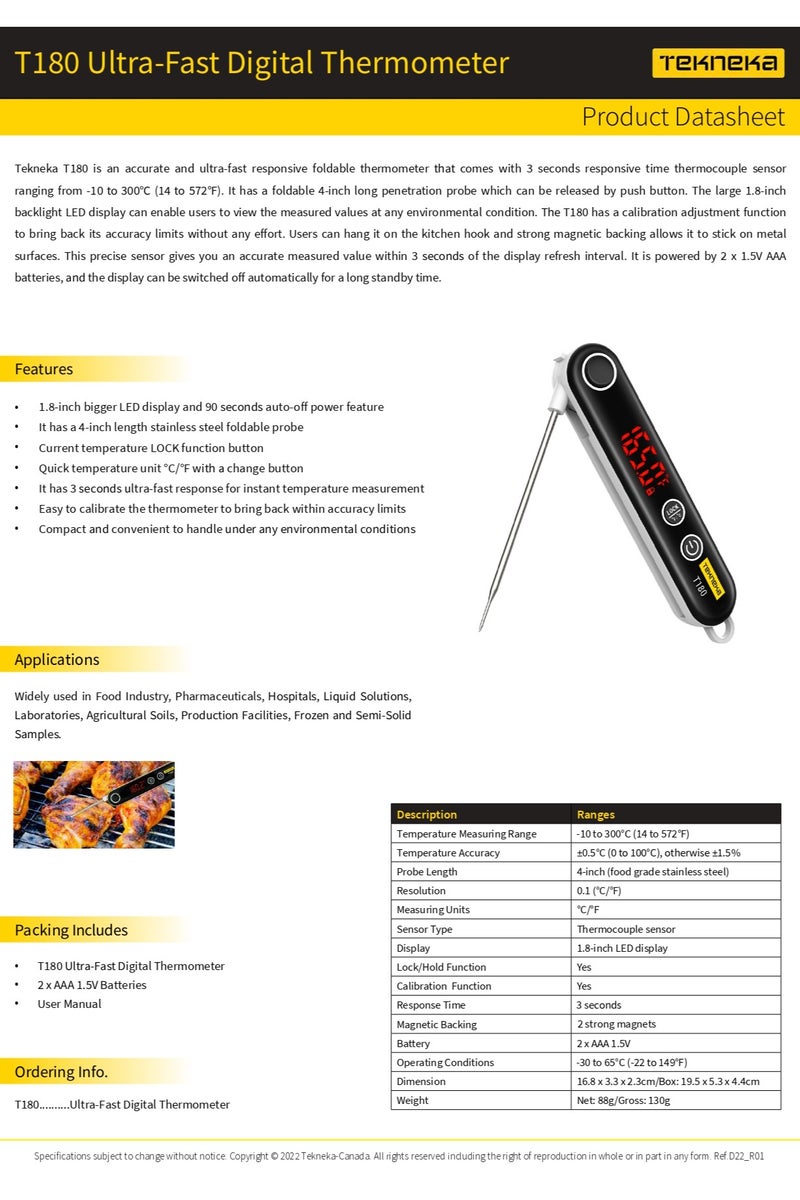 Tekneka T180 Ultra-Fast Digital Thermometer - Image 4