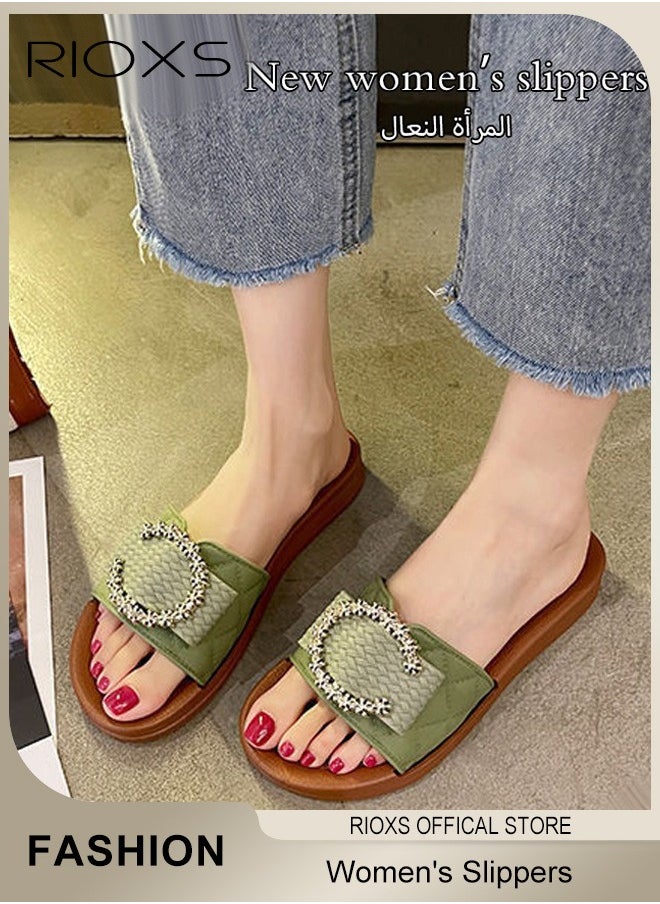 Women's Summer Sequins Slippers, Non-Slip Open-toe Beach Sandals, Glitter Plain Sliders, Soft Thick-soled Sandals, Fashionable Women's Slide Sandal for Indoor Or Outdoor Use - pzsku/ZFA658867F2D12885CCA5Z/45/_/1738920951/68a10f36-a1fa-4b44-a7f3-11ee42cc2c12