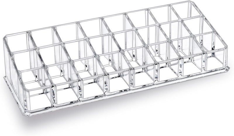 MOSIKER Acrylic Lipstick Organizer and Storage,24 Slots Clear Case Display Rack Holder for Vanity - Image 1
