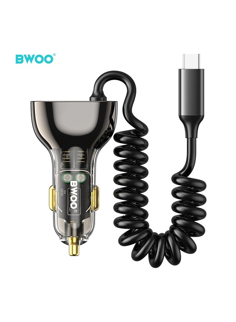 BWOO Pd 30W + Qc 30W With Type-C Cable Car Charger - Image 3