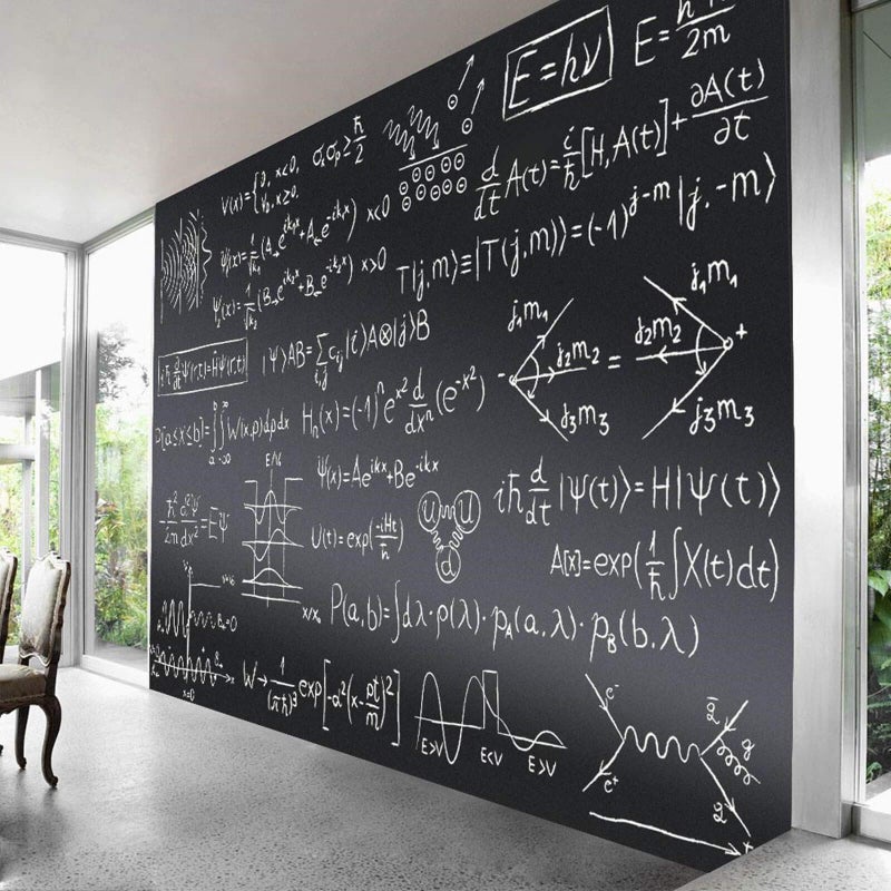 ZHIDIAN Magnetic Chalkboard Contact Paper for Wall, 48" x 36" Non-Adhesive Back Chalkboard Wallpaper, Blackboard Wall Sticker with Chalks for Home/School/Playroom - Image 1