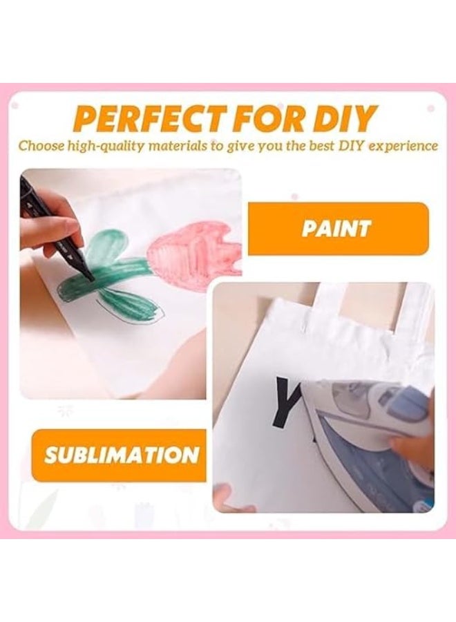 6 Pcs 25 x 20 cm Mini Tote Bag Blank Canvas Tote Bags Reusable Grocery Bags DIY Sacks Goody Bags for Kids(Natural Color) - Image 3