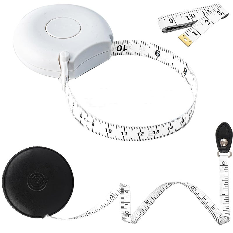Z_جوده وثقه Tape Measure Body Measuring Tape 80inch/205cm Lock Pin Retract Tape Measure for Tailor Fitness Clothes Sewing Handcrafts Weight Loss Body Measurement - Image 4