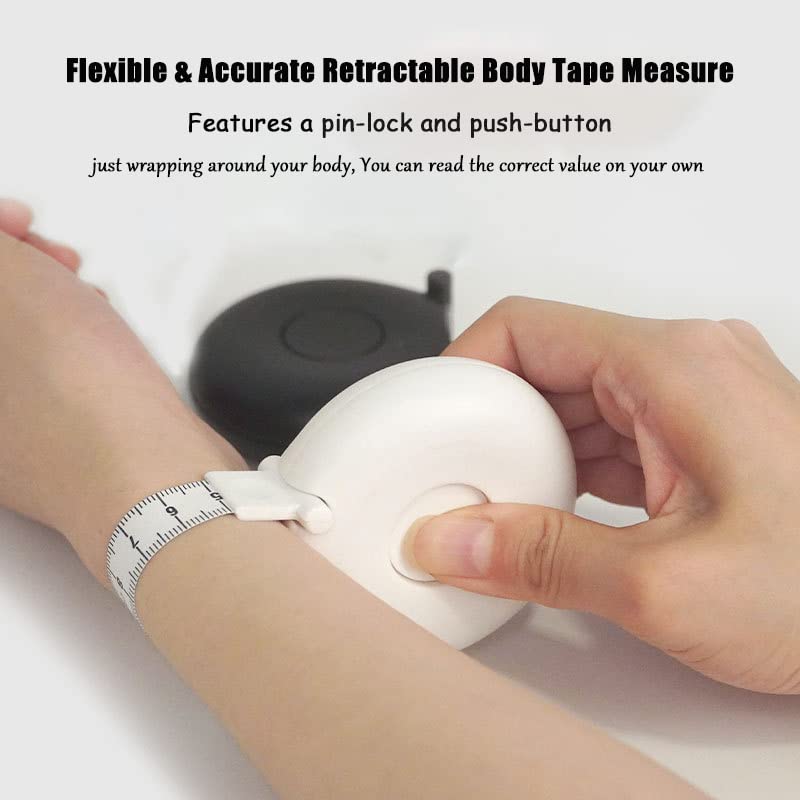 Z_جوده وثقه Tape Measure Body Measuring Tape 80inch/205cm Lock Pin Retract Tape Measure for Tailor Fitness Clothes Sewing Handcrafts Weight Loss Body Measurement - Image 5