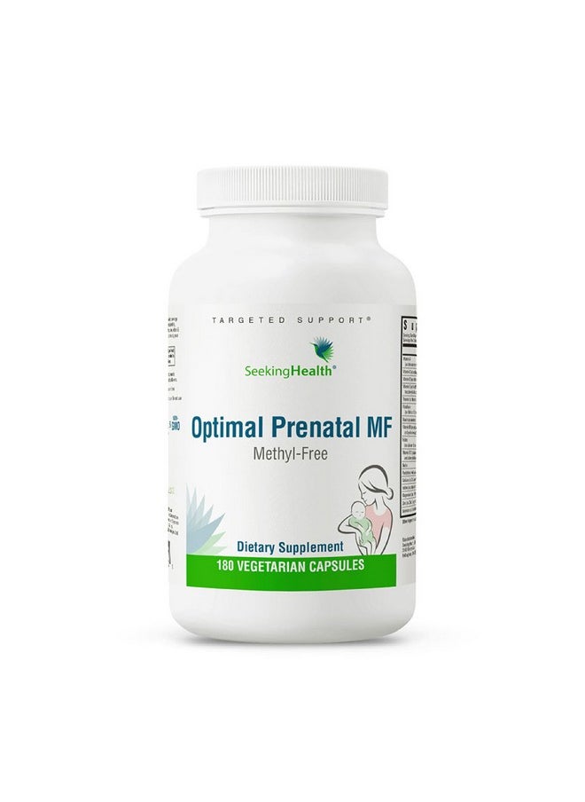 Seeking Health Seeking Health Optimal Prenatal Methyl-Free, Non-Methylated Folate and B12, Pregnancy Support, B6 and Ginger for Digestive Comfort, Supports Healthy Fetal Development, Vegetarian (180 capsules)  - Image 1