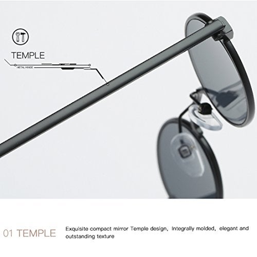 kimorn Sunglasses Small Round Metal Frame Oval Candy Colors Unisex Sun Glasses K0577 (Silver) - Image 4