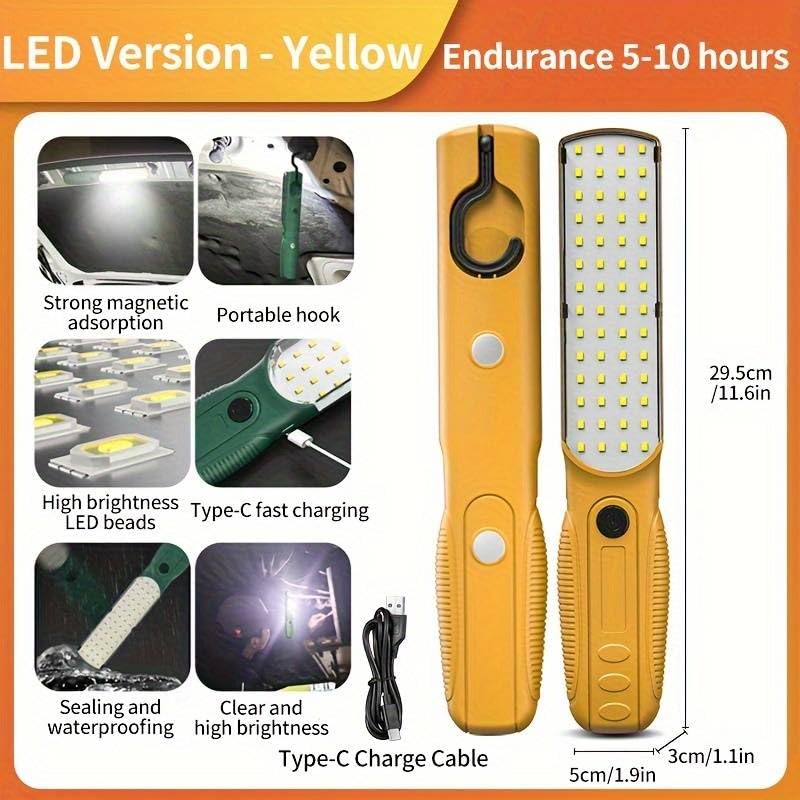 APURK Handy Lamp with Magnetic Base Hanging Hook 360 Rotate Mechanic Light for Car Engines RepairEmergency Rechargeable Handheld Mini Torch for CampingOutdoorPicnic Pack of 1Multicolor - Image 5