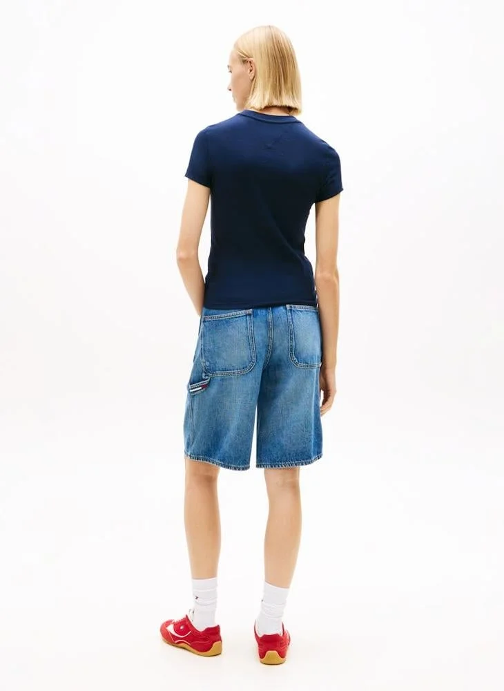 TOMMY JEANS Casual  Slim Wavy Flag T-Shirt Ext
